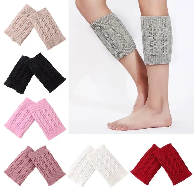 

1 Pair Women Girls Winter Autumn Cable Knitted Boot Cuffs Short Leg Warmer Socks