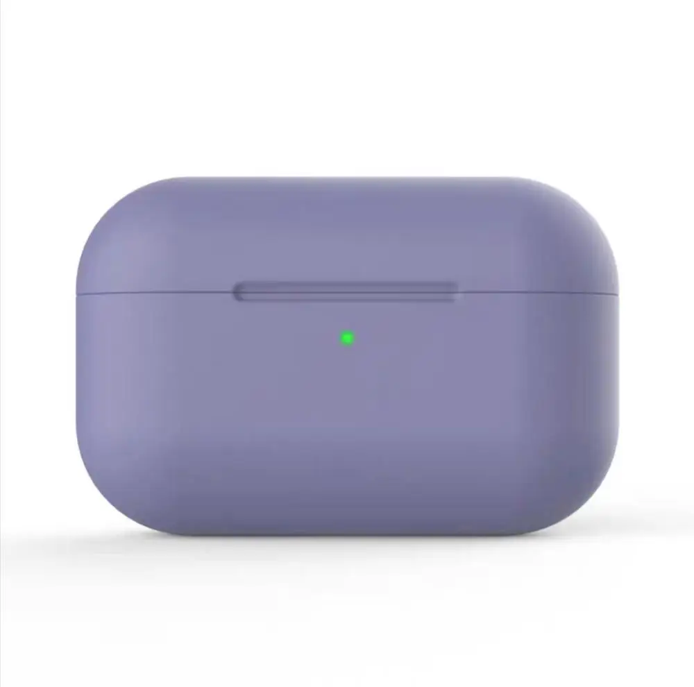 Роскошный милый силиконовый чехол для Airpods Pro Чехол водонепроницаемый беспроводной Bluetooth для apple чехол мягкий чехол для наушников - Цвет: Фиолетовый