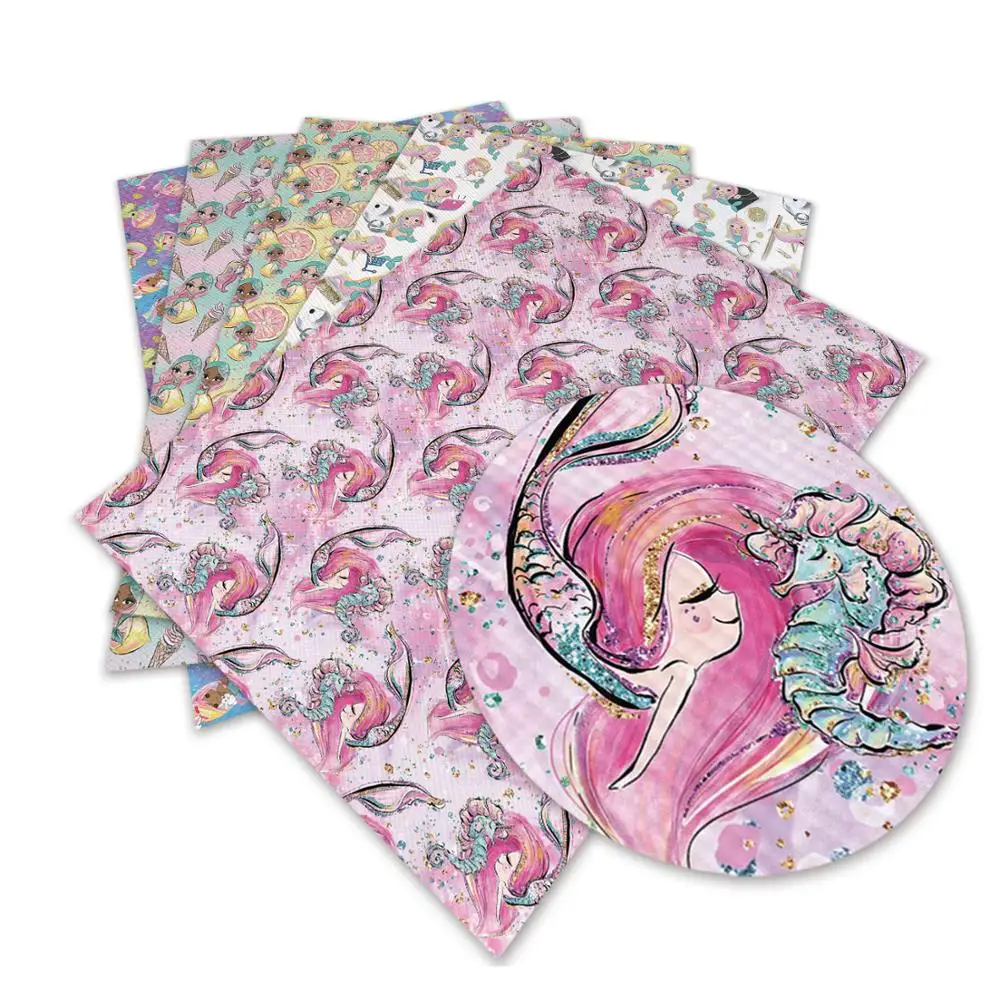 30cm*136cm Snythetic Leather Sheets Printed vinyl Fabric for DIY Hair Bow Material L1841 | Дом и сад