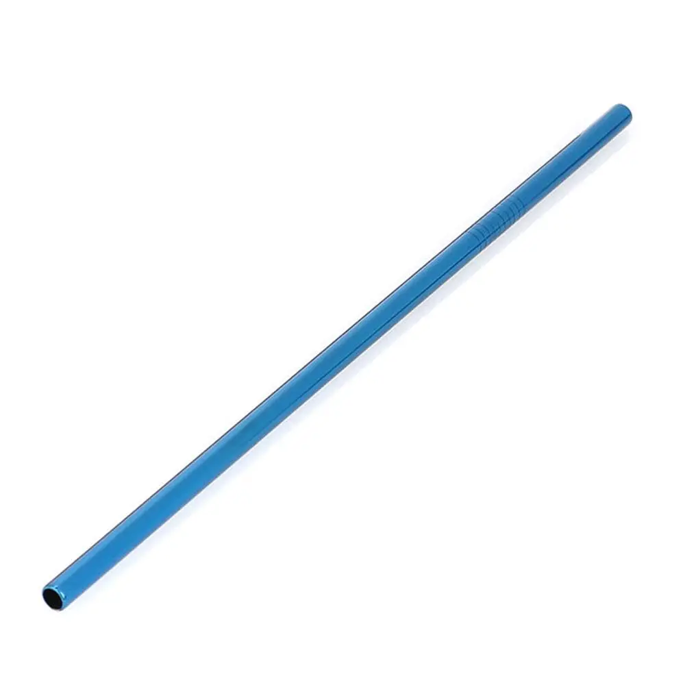 Stainless Steel Straws 304 Reusable Straight Bent Metal Drinking Straw With Cleaner Brush Set 21.5x0.6cm Party Bar Accessory - Цвет: straight blue