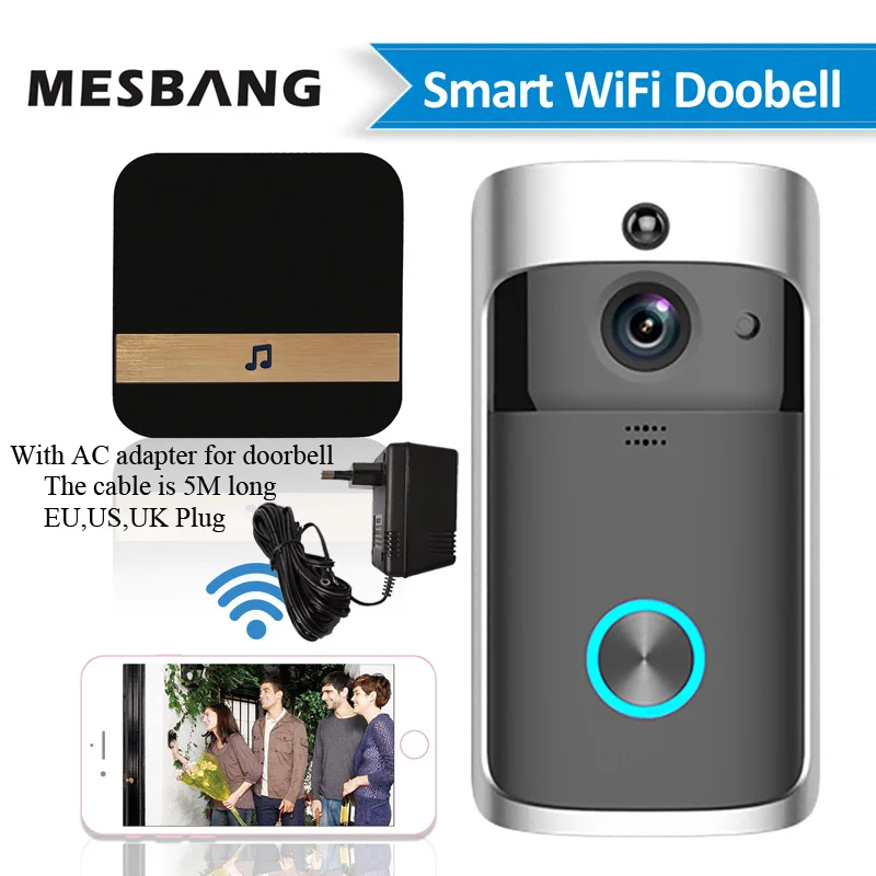 door video intercom Wifi Video Doorbell Wireless  Smart Door Bell Intercom Camera Battery Power Phone Calling With Motion Detector Cloud Storage intercom screen Door Intercom Systems