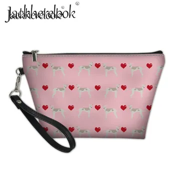 

Jackherelook Lovely Italian Greyhound Print Women Makeup Organizer Bag Hearts Love Dog Travel Cosmetic Case Neceser Toiletry Box
