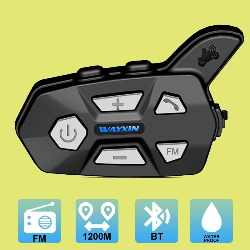 

Intercom Motorcycle Bluetooth Motorcycle Helmet Interphone Headset Waterproof Wireless Bluetooth Moto FM Headset Interphone