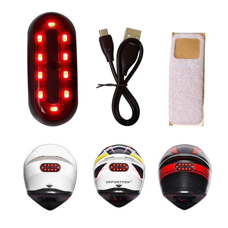 Светодиодный ночник для мотоциклетного шлема с USB зарядкой умная световая полоса