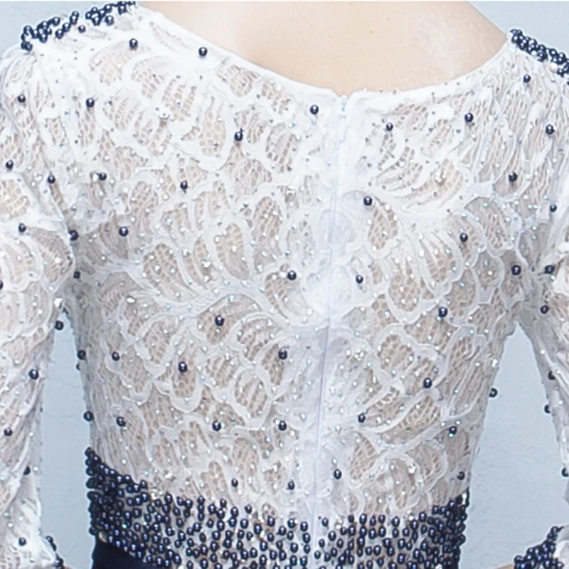 Три четверти рукав Бисероплетение Длинные вечерние платья vestidos robe De Soiree C193594