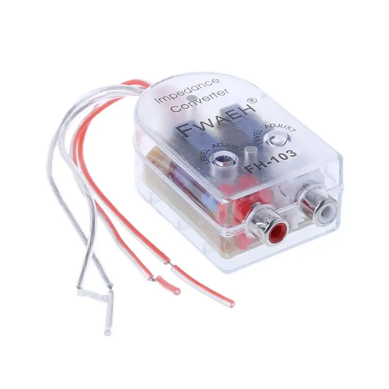 Car Stereo Amplifier 12V RCA Car Stero Radio Converter Speaker High To Low Amplifier Audio Impedance Converter E7CA