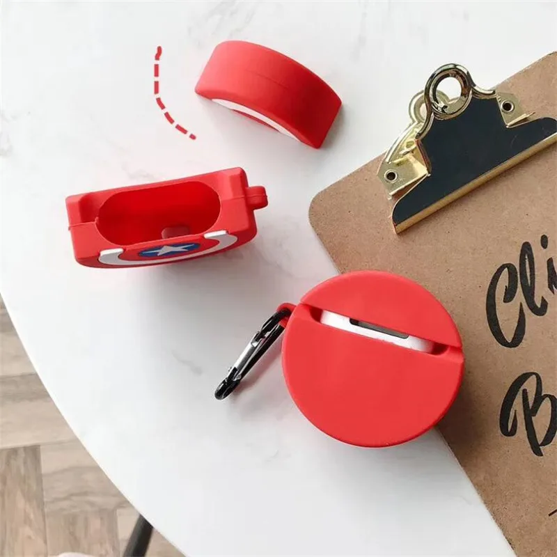 Мстители Капитан Америка Airpods Сумка косплей 3D значок Bluetooth гарнитура силикагель