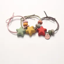 

1pc Cute Colorful Star Headwear Elastic Hair Bands Girls women Mini Headdress Tie Gum Ropes solid Hair Accessories