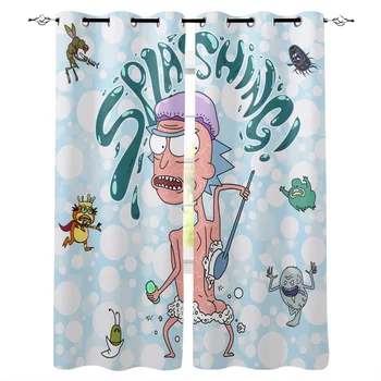 

Rick And Morty Take A Shower Window Curtains Living Room Curtain Home Decor