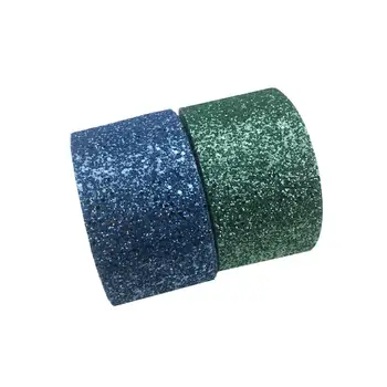 

hot sell 3 inch 75mm blingbling shiny blue green color chunky glitter ribbon for Bows crafts Decoration many color to choose