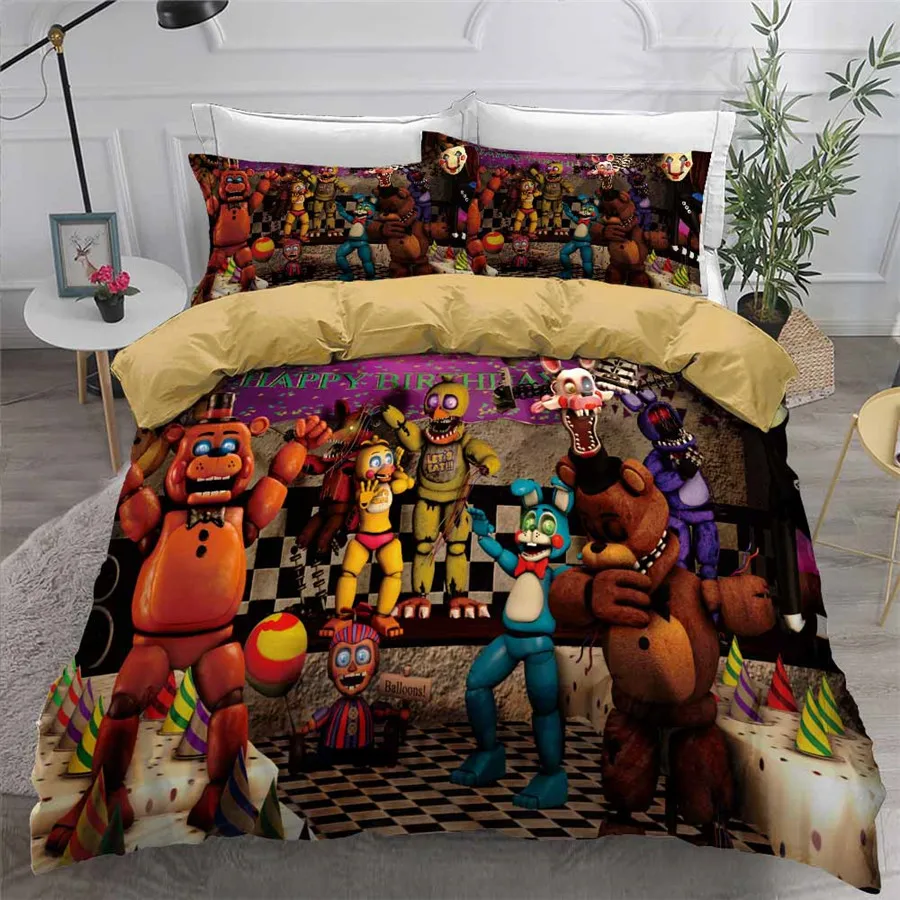 HELENGILI 3D комплект постельного белья Five Nights at Freddy's с принтом пододеяльник набор постельного белья с наволочкой набор домашнего текстиля# WYHG16
