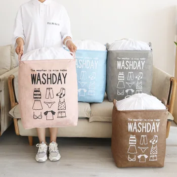 

Simple Large Storage Bag Household Cotton And Linen Waterproof Storage Basket Storage Basket Fabric Laundry Basket Storage Box