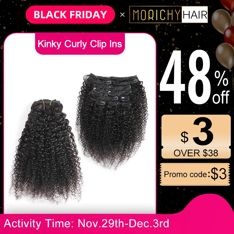 

Morichy Mongolian Kinky Curly Weave Non-Remy Clip In Human Hair Extensions Natural Color Full Head 10 Pcs/Set 120G free shipping