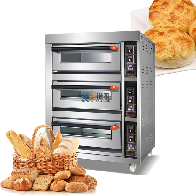 Commercial Gas Oven Baking Machine 3 Layer 6 Trays Electric Pizza Chicken  Bakery 380V - AliExpress