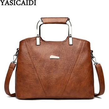 

YASICAIDI Vintage PU Leather Top-Handle Ladies Hand Bags Female Small Satchel Handbag Zipper Purse Crossbody Bags For Women 2020