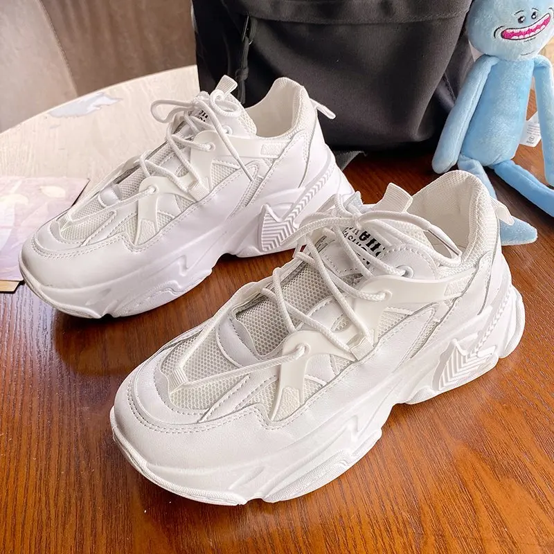 

2021 Casual Chunky Sneakers Women High Heels Fashion Footwear Ladies Pink Black White Flats Shoes For Women Walking Shoes Cool