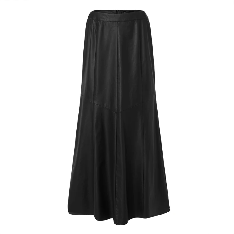 Женская Весенняя модная юбка из искусственной кожи Vestidos ZANZEA, повседневная юбка русалки с высокой талией, Женская однотонная повседневная юбка Faldas Saia 7