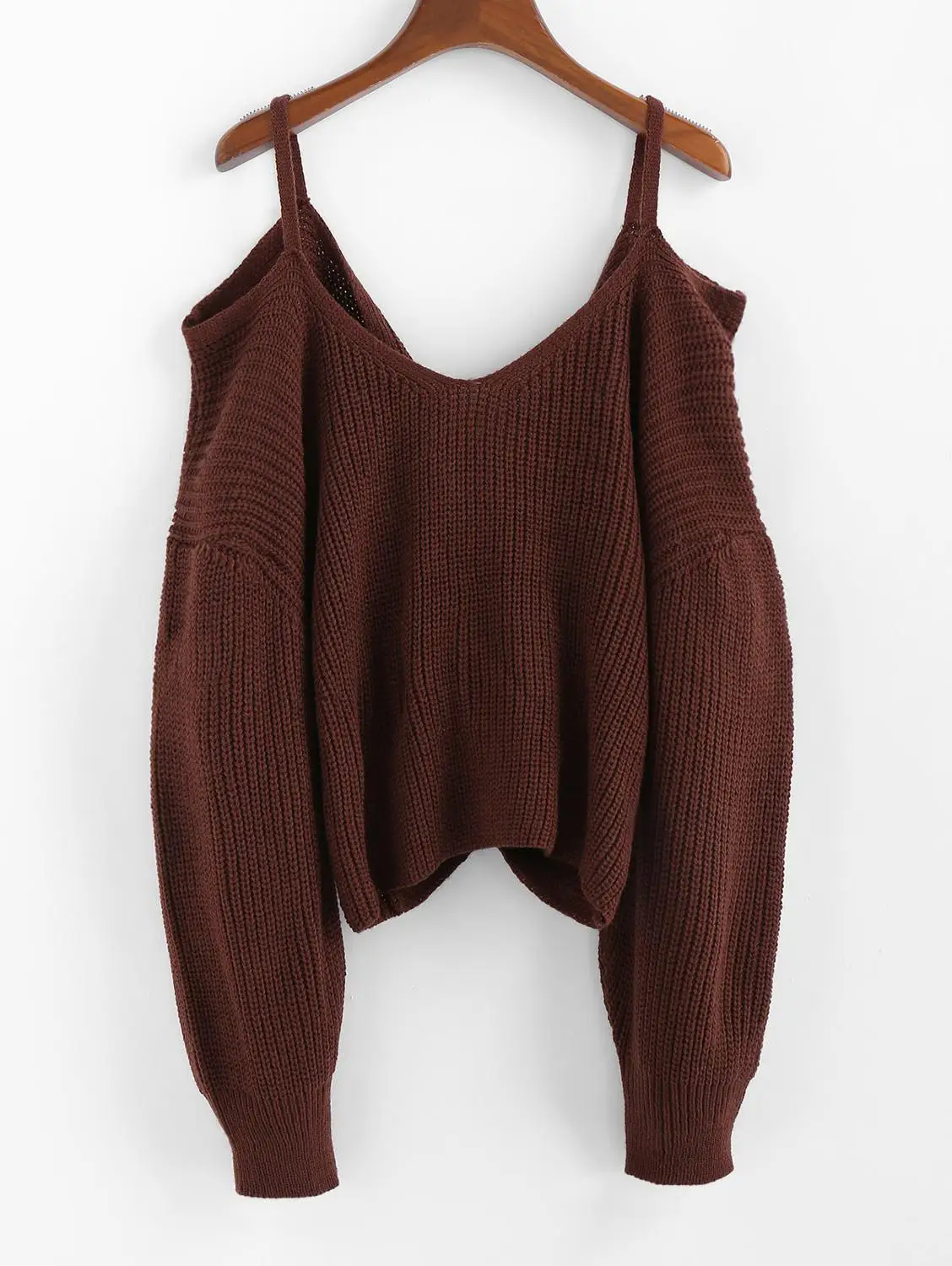 ZAFUL Twisted Cold Shoulder Jumper Sweater Women Pullovers 2019 Winter Warm Sexy Sweaters V-neck Solid Cotton Sweaters Female