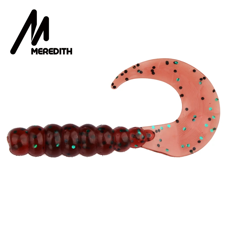 D Мягкие приманки Meredith, 10 шт./лот, 80 мм/3,5 г, рыболовные приманки, пластиковая приманка-личинка для рыбалки, джиг-голова, Техасская установка - Цвет: D