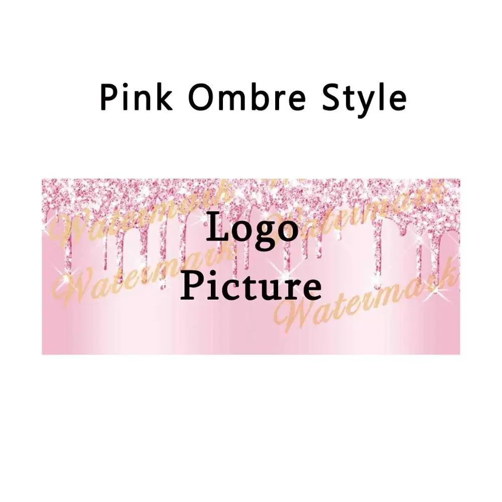 Pink Ombre Пользовательская капельная блестящая бумага, карта для размещения внутри раздвижного ящика, добавить проекция логотипов или бизнес-имени(18 стилей фоновой бумаги - Цвет: Pink Ombre