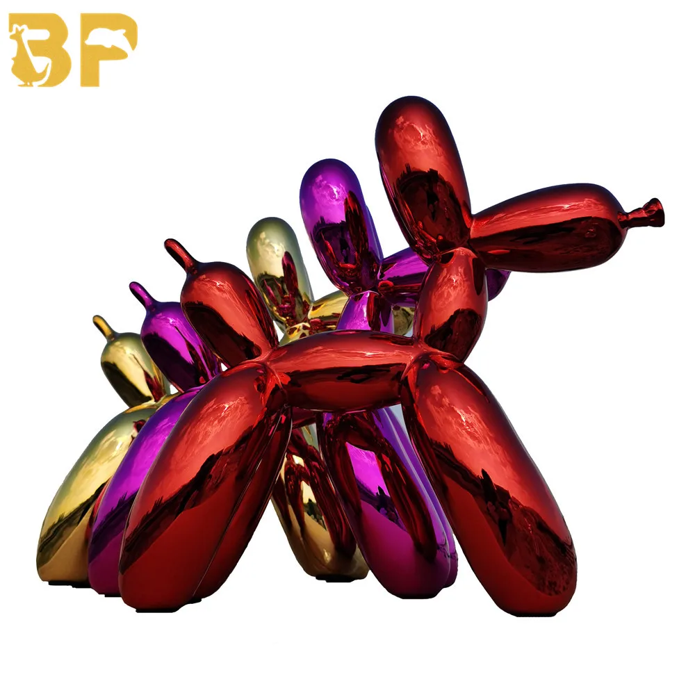 Limited Edition JK Balloon Dog Plating Balloon dog Statue Home Ornaments Resin Colours  Metallic Plating Craft Xmas Gift