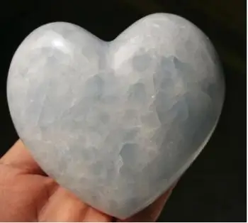 

PRETTY NATURAL BLUE CALCITE CRYSTAL HEART HEALINg