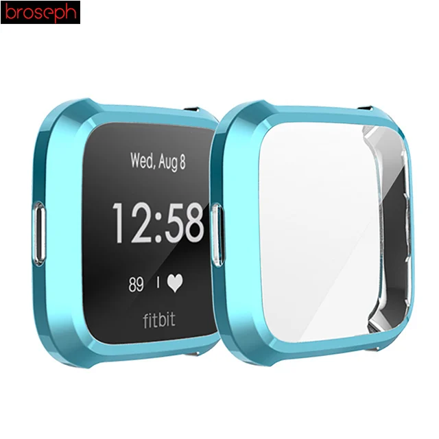 Blue ТПУ защитный чехол для экрана для Fitbit Versa Lite 2 покрытие Смарт-часы оболочка Рамка Бампер протектор чехол s полное покрытие - Цвет: Blue