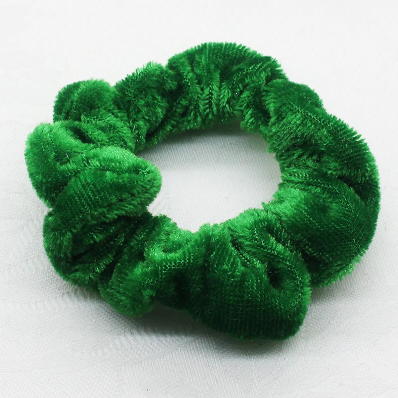 ZMASEY 1 шт./лот 45 цветов(можно выбрать) бархатные резинки для волос для женщин и девочек эластичные волосы резиновые ленты аксессуары для завязывания волос кольцо веревка - Цвет: green