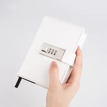 

Password Notebook Paper Lockable Portable Book PU Leather Diary Lock Traveler Journal Weekly Planner School Stationery Gifts