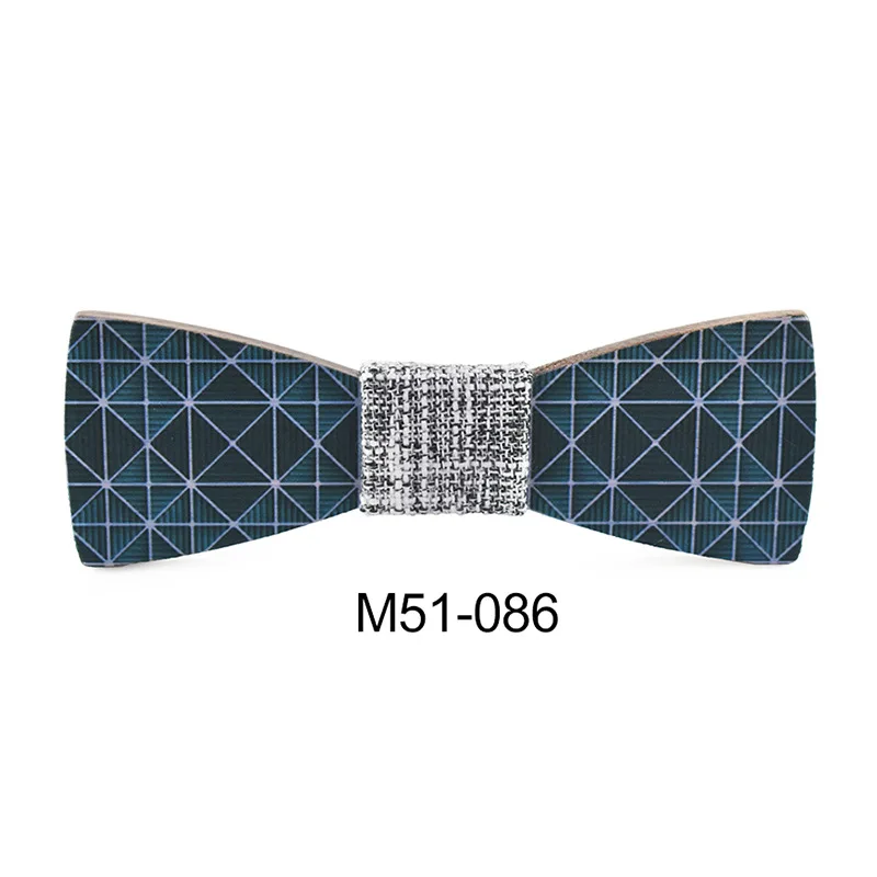 M51-086 Деревянный галстук-бабочка, мужской костюм унисекс, вечерние рубашки, повседневные, высокое качество, классические, трендовые, цветные, крашеные, креативные, деревянный галстук-бабочка - Цвет: M51-086