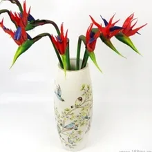 Райская птица тропический цветок искусственный шелк латексные цветы длинный стебель маленький букет домашние вечерние свадебные украшения поддельные цветы