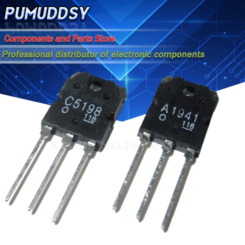 10PCS 5pairs 2SC5198 2SA1941 TO3P (5PCS A1941 + 5PCS C5198) TO-3P Transistor authentic | Электронные компоненты и