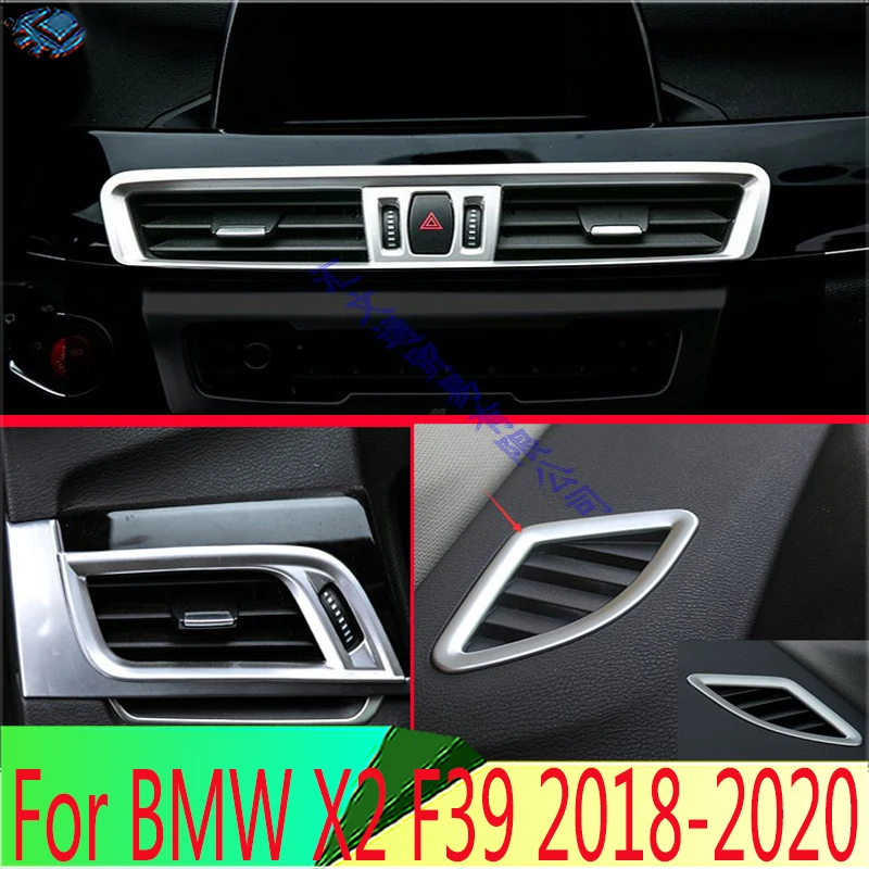 

For BMW X2 F39 2018 2019 2020 ABS Chrome Air Vent Outlet Cover Dashboard Trim Bezel Frame Molding Garnish Accent Styling