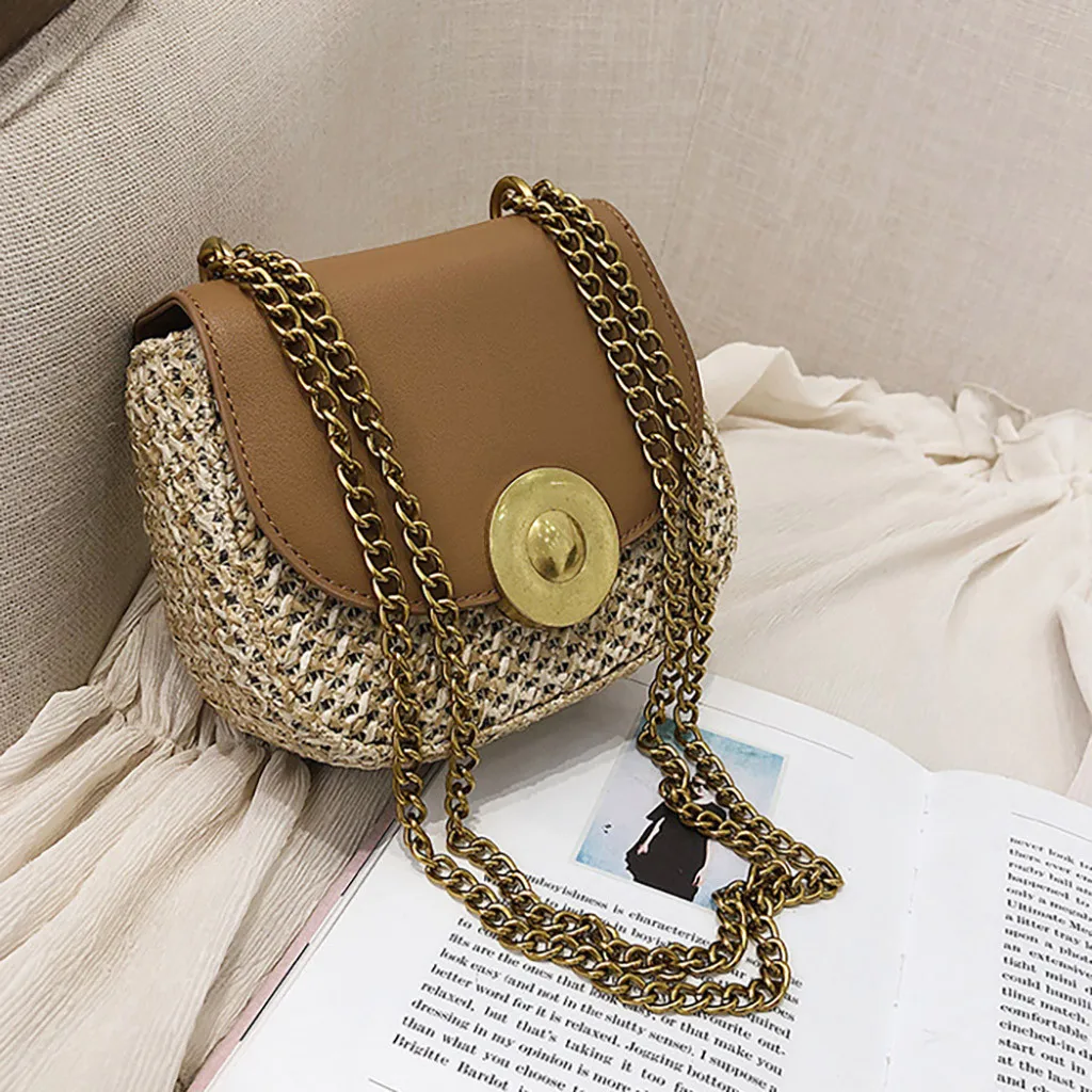 OCARDIAN соломенная сумка небольшой лоскут sac для Для женщин сплетенный мешок женский ретро пляжные шорты мужские Bolsos ротанга сумка с цепочкой, плетеная Bolsa Feminina