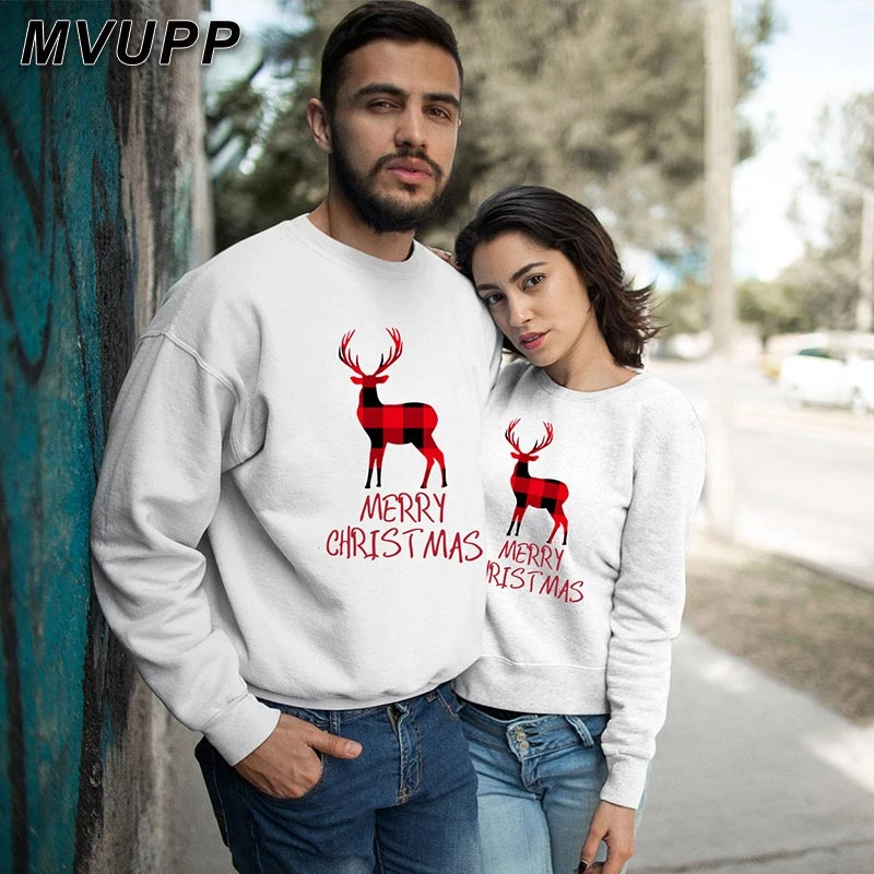 Mvupp Joyeux Noel Imprime Papa Fils Maman Fille Santa Cerf Plaid Imprime Famille Look Hauts Pull Maman Papa Fils Bebe Filles Aliexpress