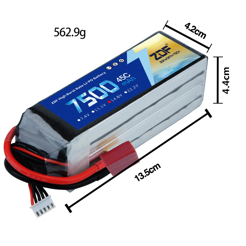 ZDF Bateria AKKU 4S 14,8 V 7500mah 45C LiPo батарея Tplug/XT60/EC5/TRX для RC вертолет самолет автомобиль Лодка