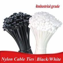 Fastening-Strap Tie Zip-Tie Cable-Tie-Set-Cable Self-Locking Plastic Black 100pcs Ring3x200