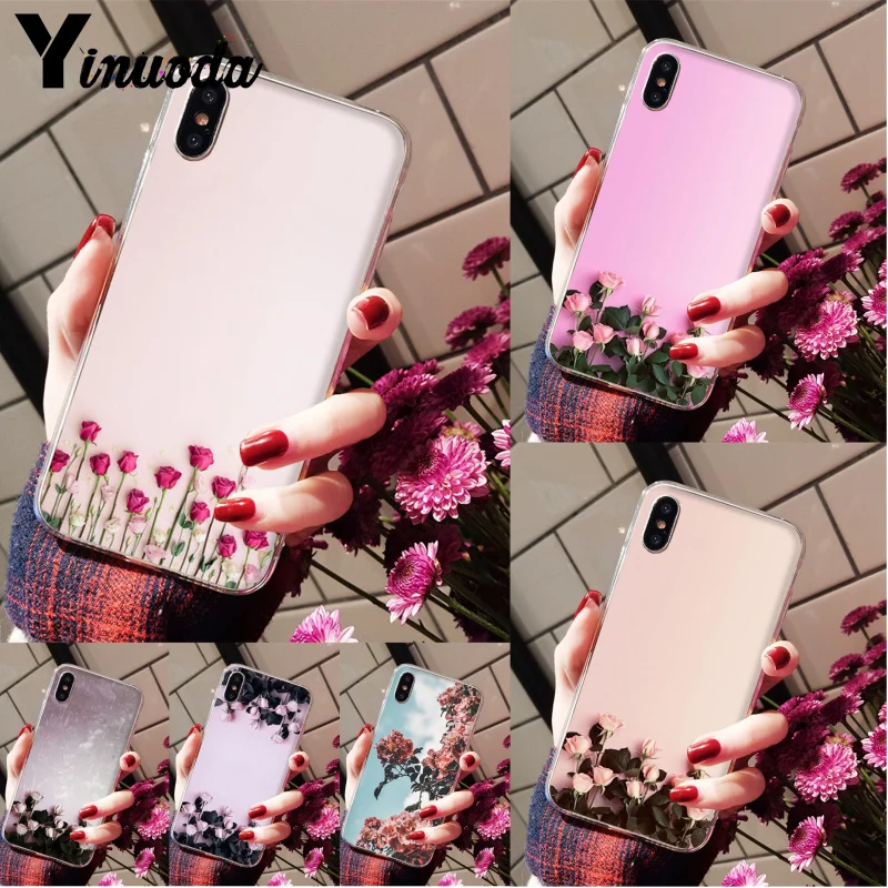 Yinuoda Розовые розы на розовом фоне 2018 горячий чехол для телефона iPhone 8 7 6 6S Plus X XS max 10