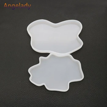 

DIY Crystal Epoxy Mould Irregular Coaster Cup Pad Mold Handmade Resin Molds F3MD