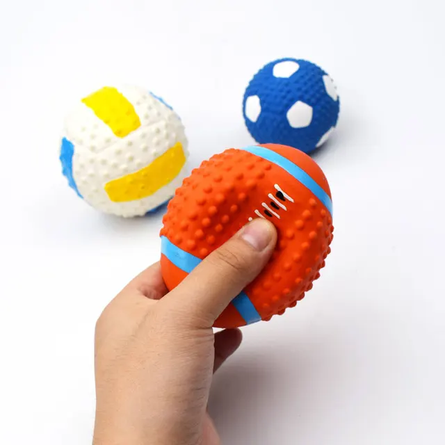 Squeaker French Bulldog Pet Ball Toys for Small Medium Dogs Rubber Puppy Dog Chew Toy Shiba Inu Balls mascotas Accessories 4