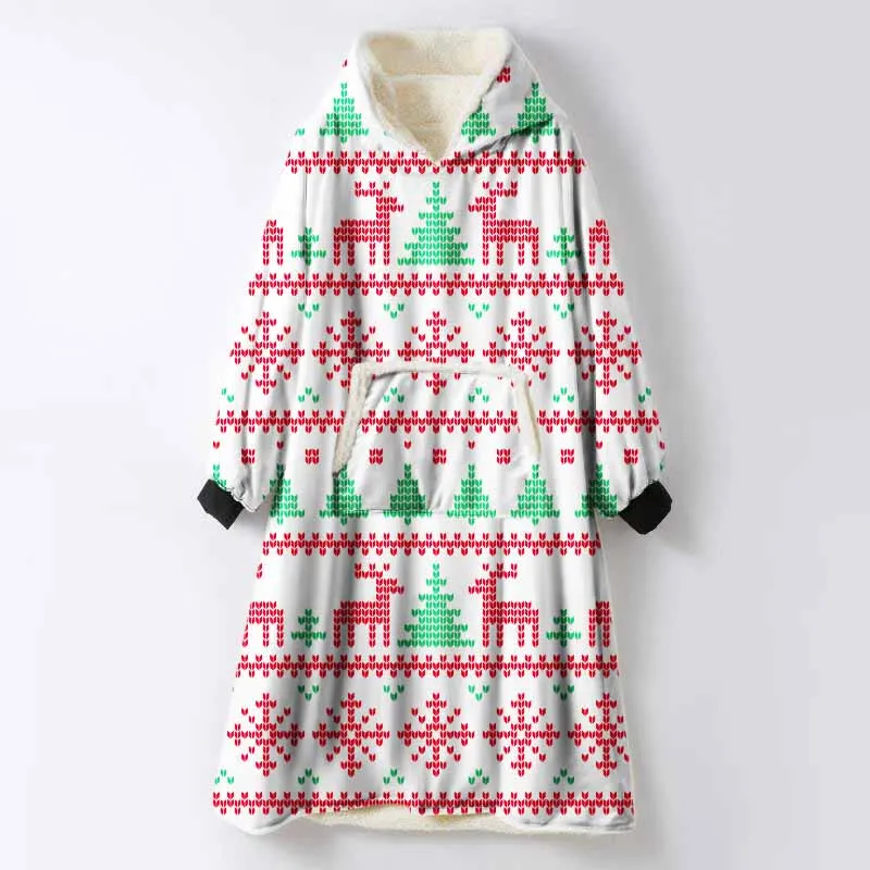 Merry Christmas Единорог одеяло с капюшоном для Толстовка для взрослых домашний диван тв сон одеяло с рукавом карман носимый офисный пуловер - Цвет: COLOR 2
