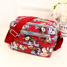  Fashion Floral Multicolor Printed Canvas Ladies Messenger Bag Trend Shoulder Bag Nylon Casual Messenger Bag Elder Gift 