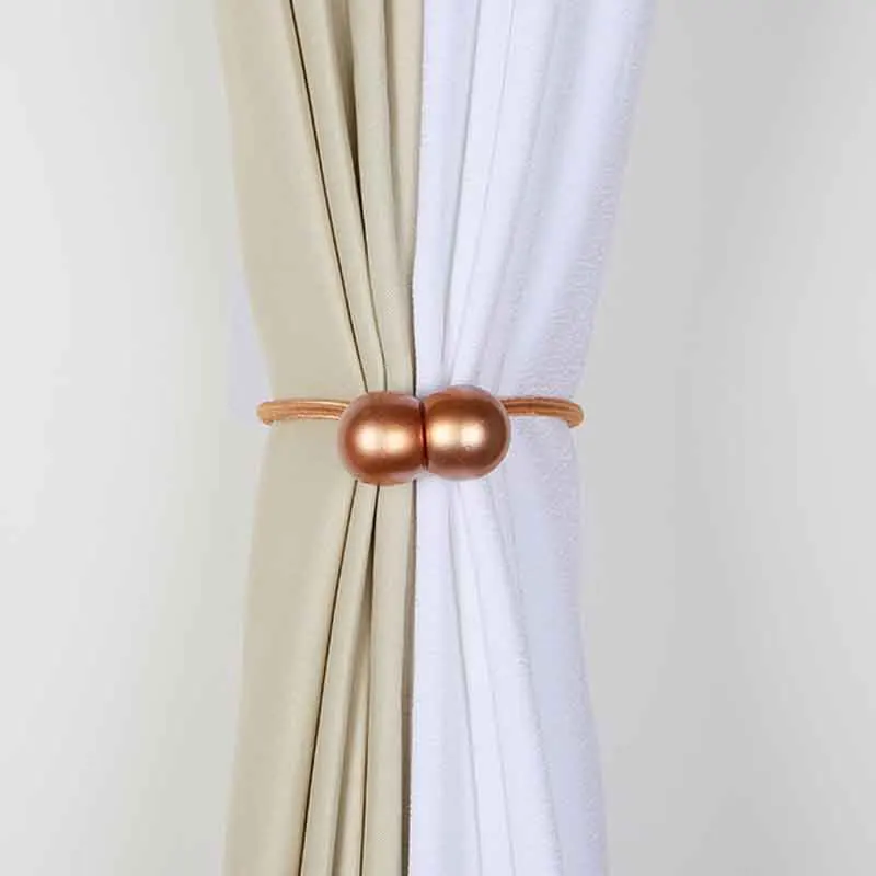 1Pc Magnetic Curtain Tie Wood Ball Buckle Clips Rope Holdbacks Curtain Holder Strap Accessoires Home Decorations