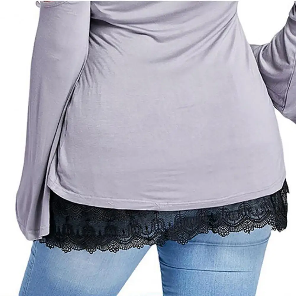 Women Short Petticoat Mini Skirt Shirt Extender Lace Hollow Stitching Sweater Clothing Black White Wedding Dress Accessories