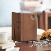 Lockable Black Walnut Wooden Piggy Bank, Money Box, Banknotes Savings Box, Coin Purse 2