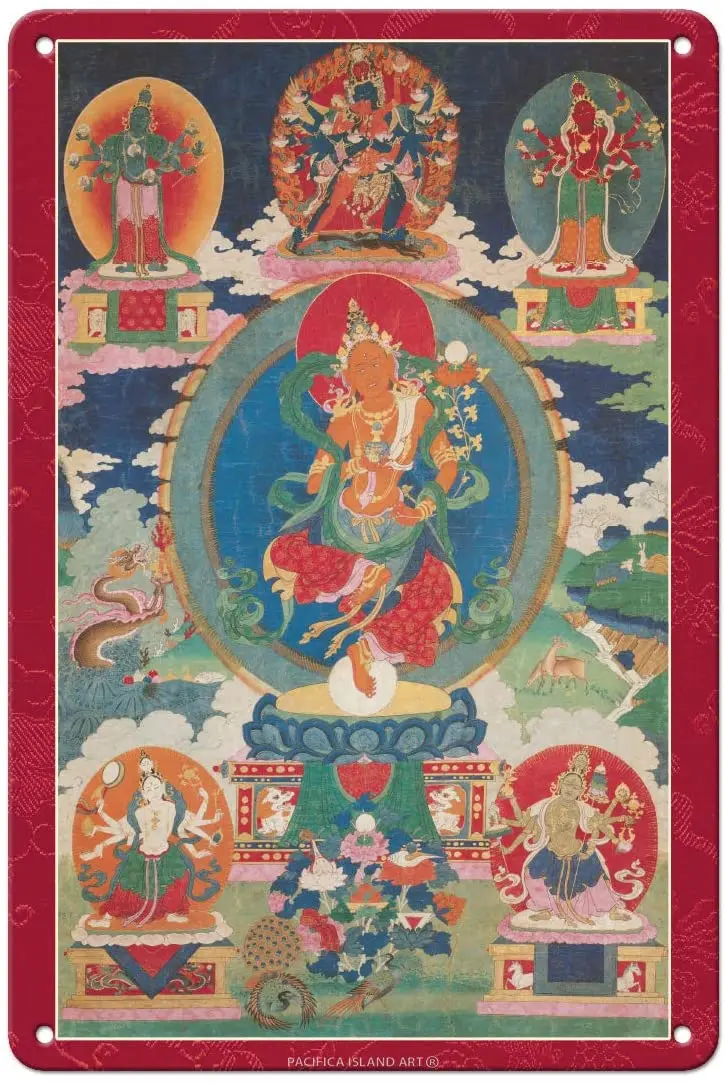 Art Sherab Jamma-любящая мать мудрости-Bon Deity-винтажная Тибетский тангка буддийская