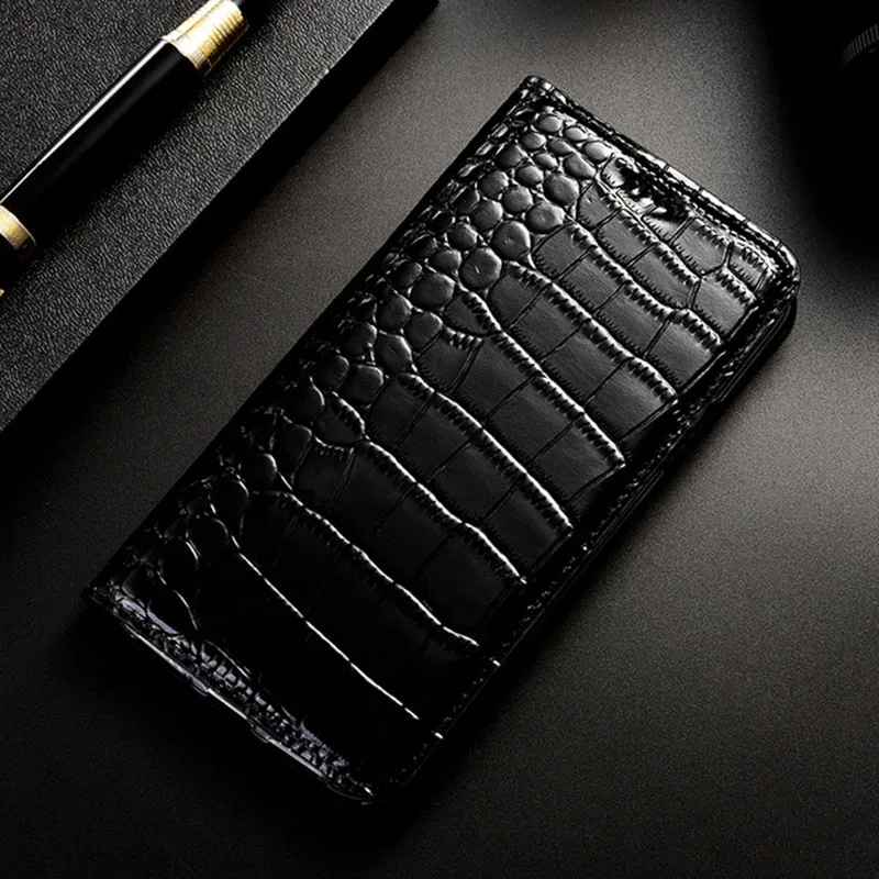 Magnet Natural Genuine Leather Flip Wallet Phone Case Cover