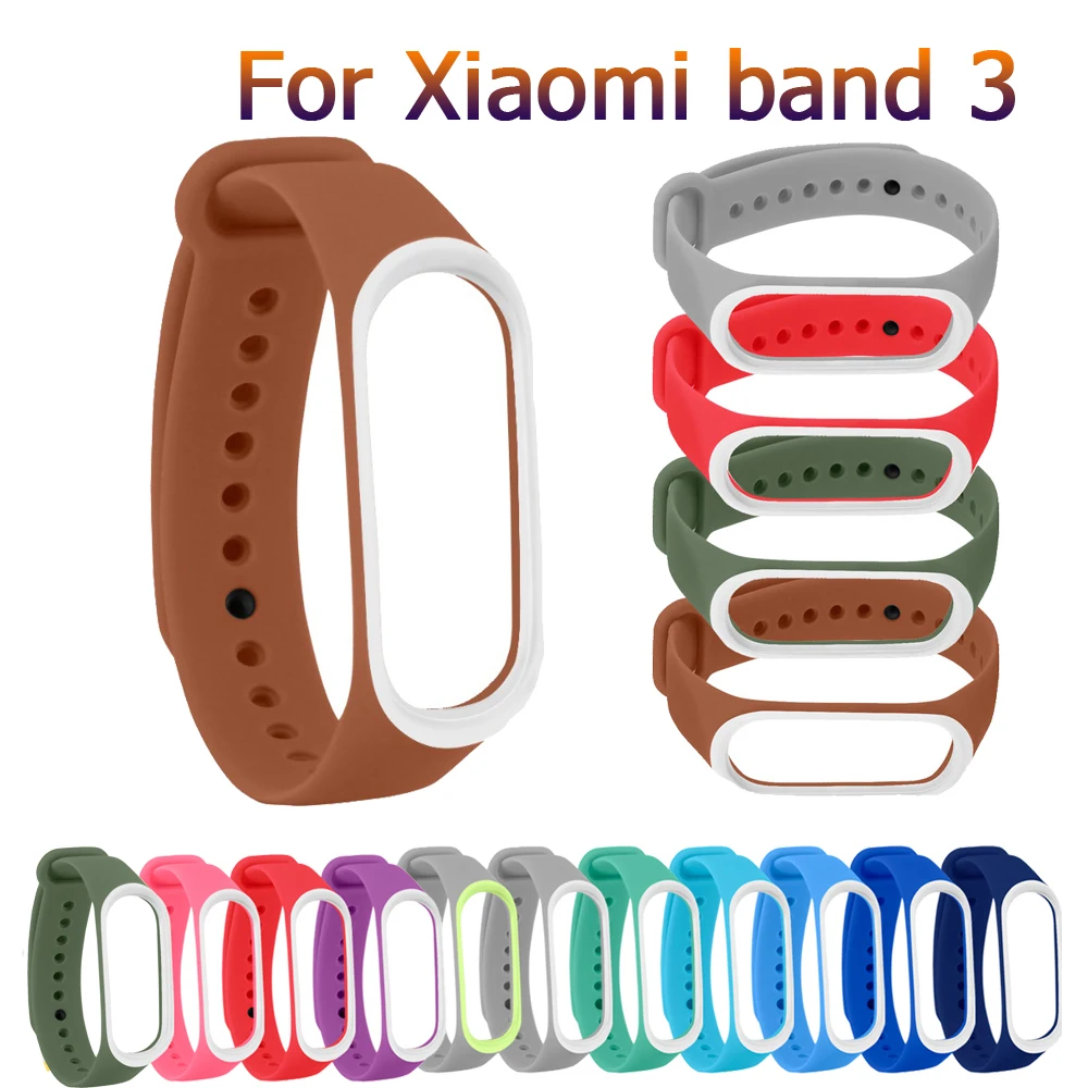 

Fashion Bicolor Mixing For Xiaomi Band 3 Accessories Bracelet Strap Replacement Wriststrap For Xiaomi band3 sport Smart Bracelet