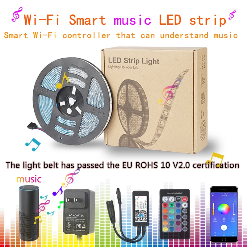 EWeLink умная RGB Светодиодная лента 5 метров приложение ИК Дистанционное Голосовое управление от Alexa Google Assistant