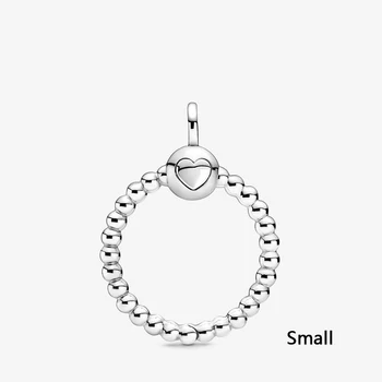 

925 Sterling Silver 2020 New Arrival Autumn Small Beaded O Pendant Charm Fit Original Pan Charm Necklace Jewelry Gift